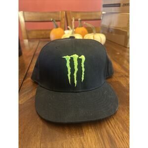 Monster Energy Hat Cap One Size Black Green Snapback Adjustable swag